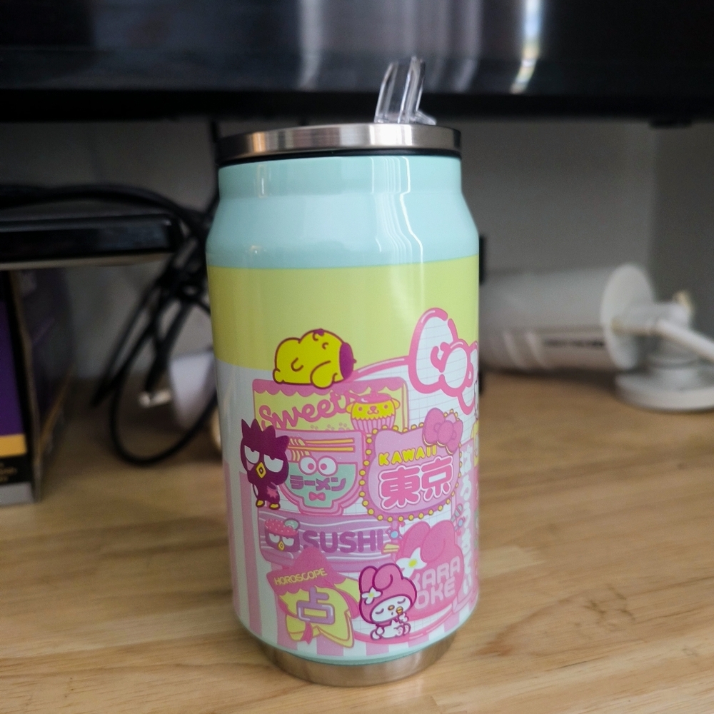 Hello Kitty And Friends Tokyo City Soda Can Water Bottle10 oz.